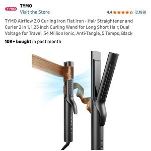 TYMO 2-in-1 Hair Straightener and Curler
